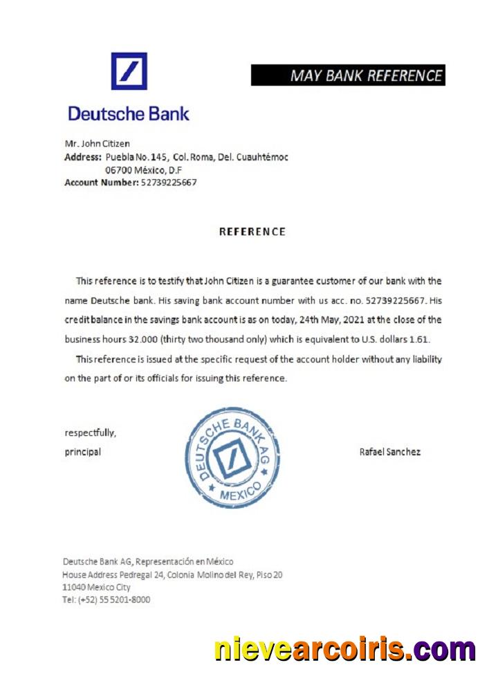 Mexico Deutsche bank reference
